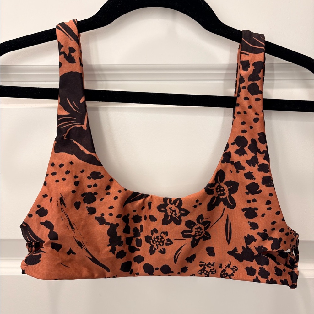 Stone Fox Swim Red and Black Patterned Bikini Top